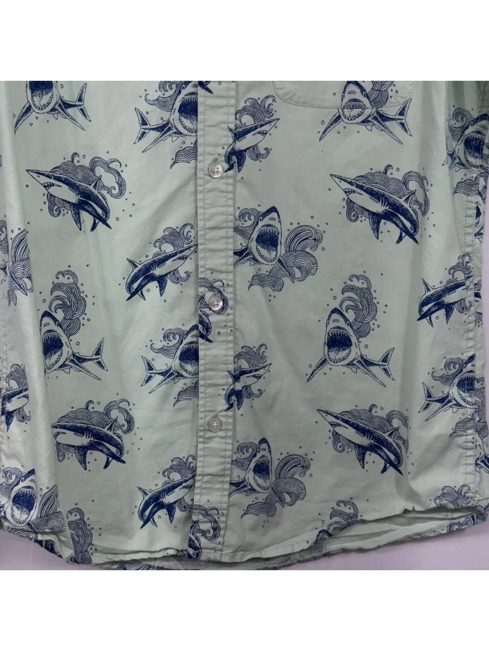 Old Navy Shark Print Classic Shirt Boys XL 14-16